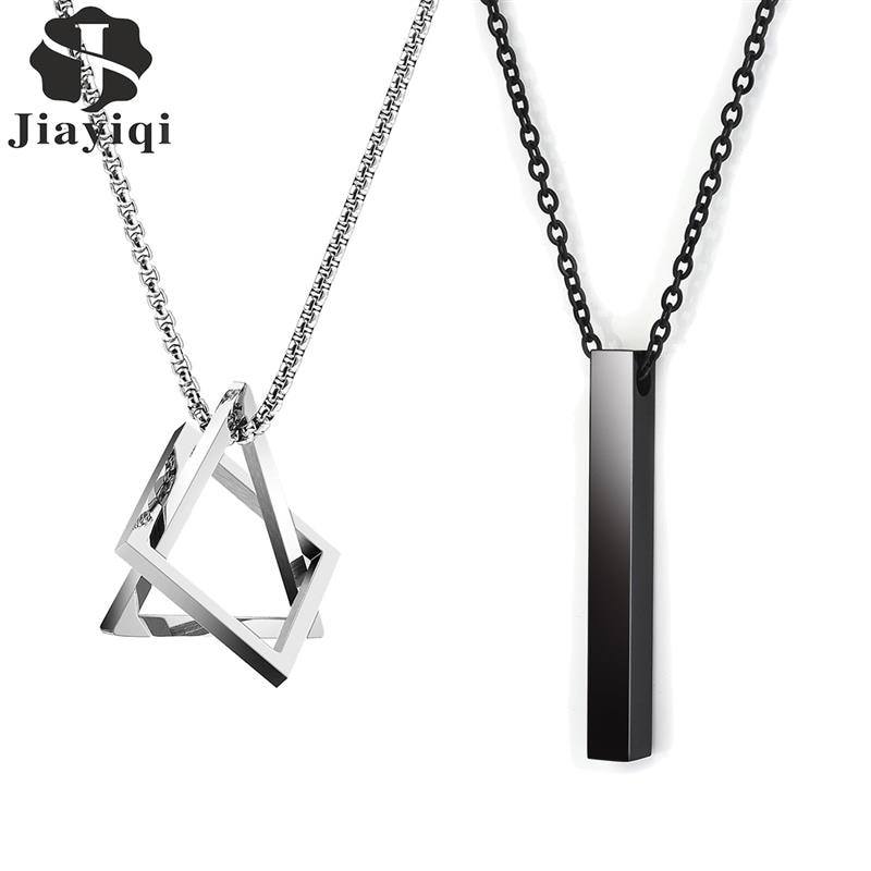 Geometric Men Pendant Necklace Classic 316L Stainless Steel Chain Necklace For Man Male Punk Jewelry Party