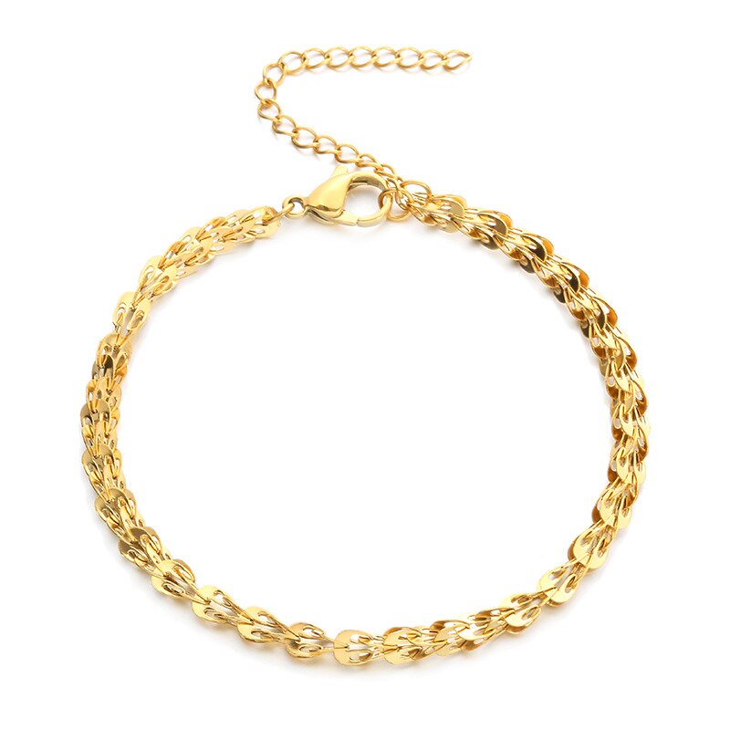 316L Edelstahl Gehobenen Schmuck Minimalismus Feder bilden NäHenne Reize Dicke Kette Armbinde Halsketten Für Frauen