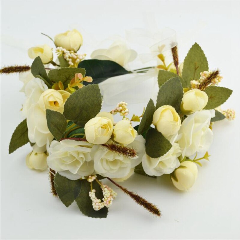 Diadema de flores grandes Bohemia para mujer, diadema, corona, vid, Festival, boda: A