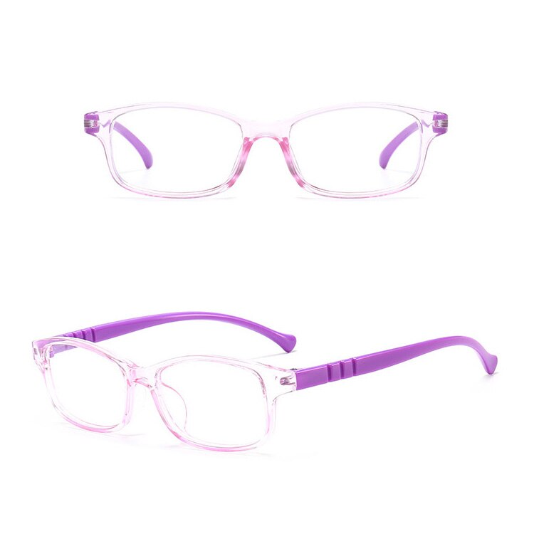 Gafas de luz azul para ordenador para niños Filtro de protección para ojos, marco Rectangular, bloqueador de rayos UV, lente de lectura falsa para juegos
