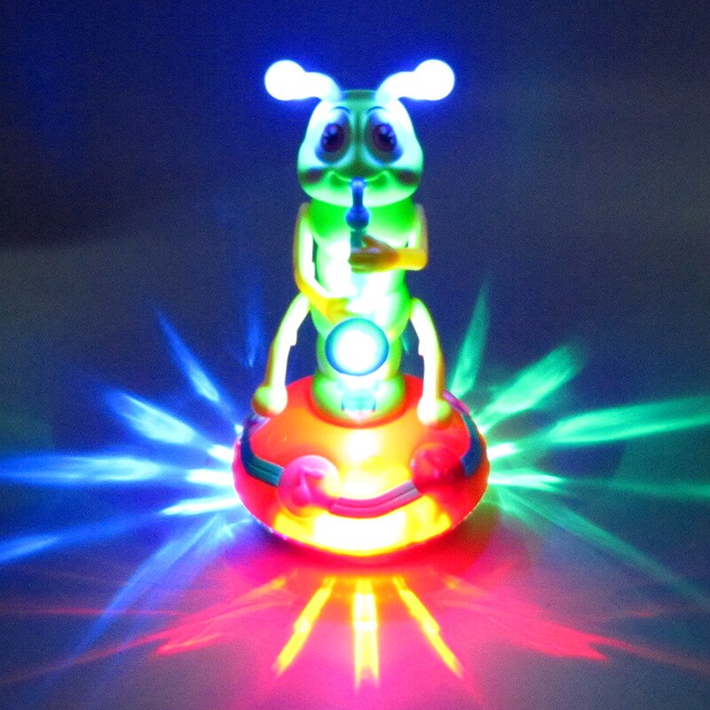 Lustige Elektrische Tanzen Saxophon Raupe Mit LED Taschenlampe Musik Spielzeug für freundlicher Dreh Baby Spielzeug Spiel Spielzeug Weihnachten