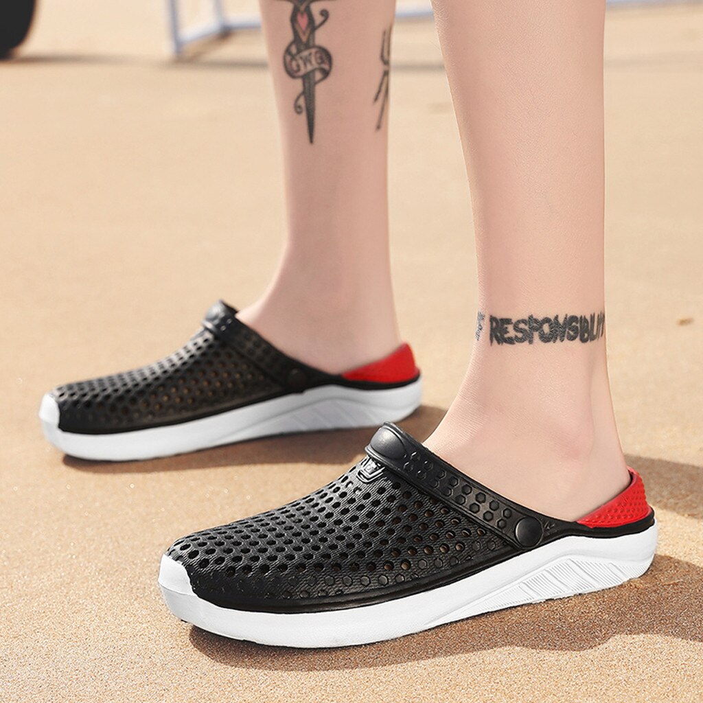 SAGACE Sandals Shoes Unisex Sandals Outdoor Flat Hollow Out Slippers Breathable Walking Beach Sports Sandals Hole Shoes