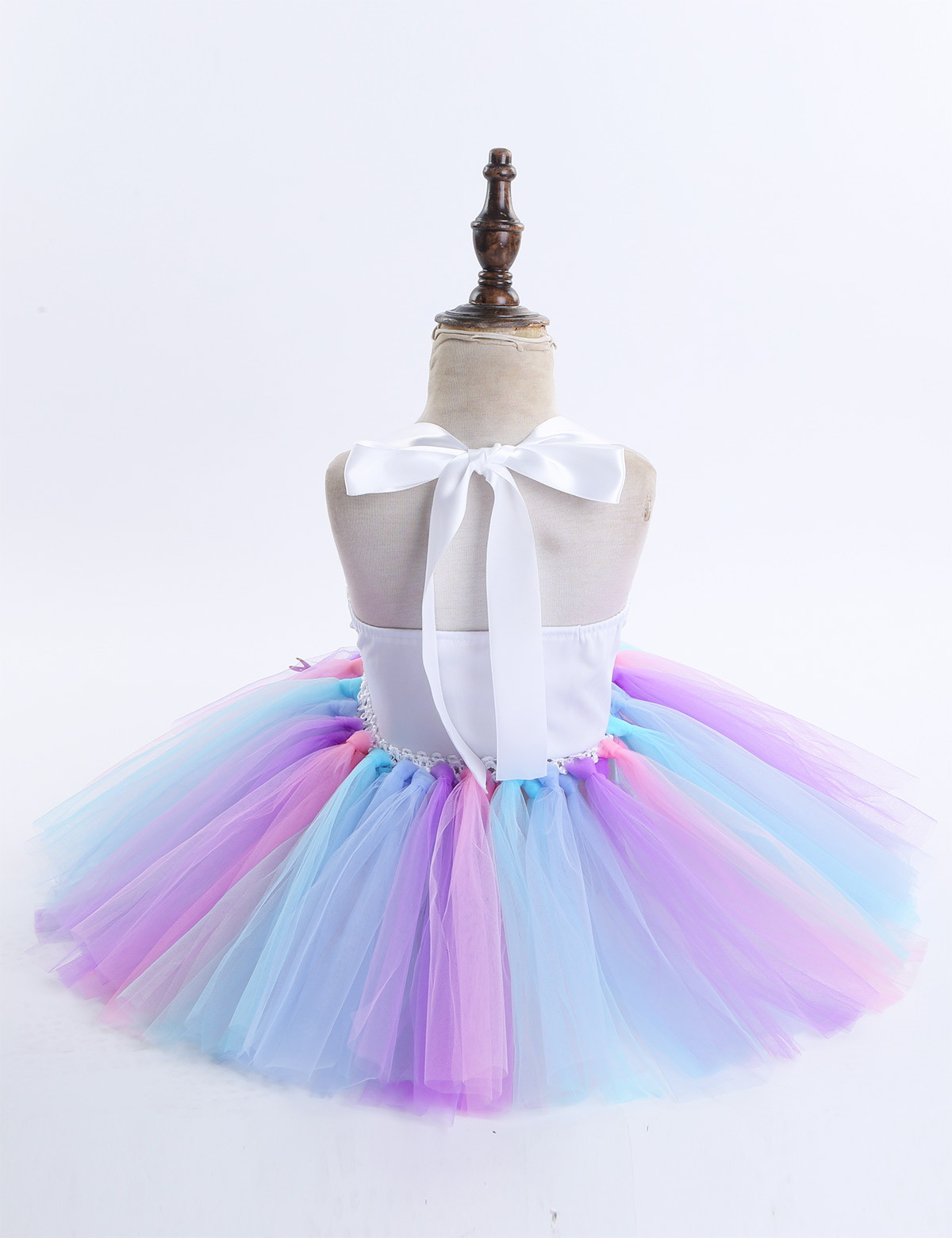 Vestido de tutú de malla para niña y niño, traje de cuello Halter, lentejuelas brillantes, festoneado y estrella de mar con aro de pelo para disfraz de de Halloween, 2 uds.