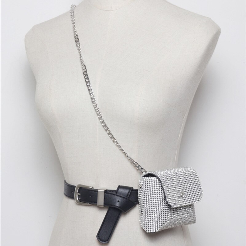 Luxe heuptasje met strass steentjes voor dames, heuptasje voor bruiloften, feestjes, mini-reistasje voor op de borst, heuptasje voor meisjes