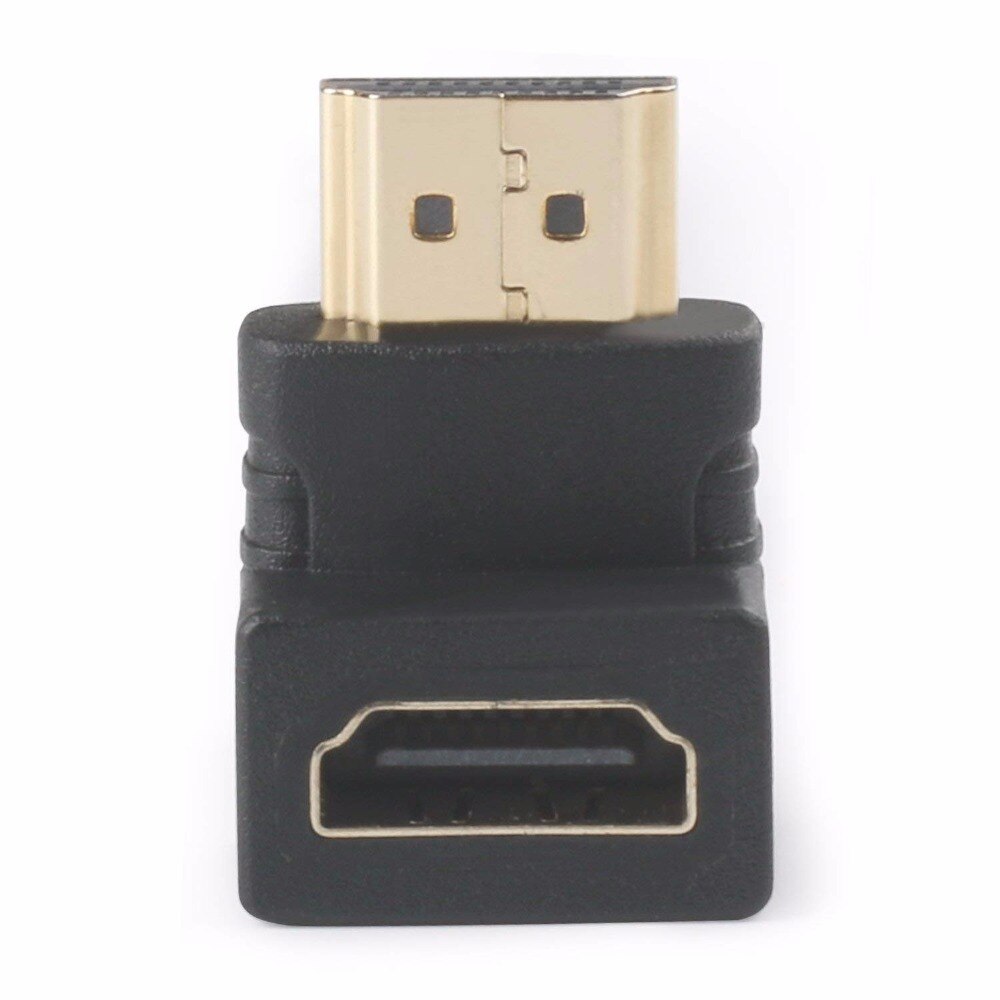 Adaptador de ángulo recto compatible con HDMI, Conector de 90 grados macho a hembra