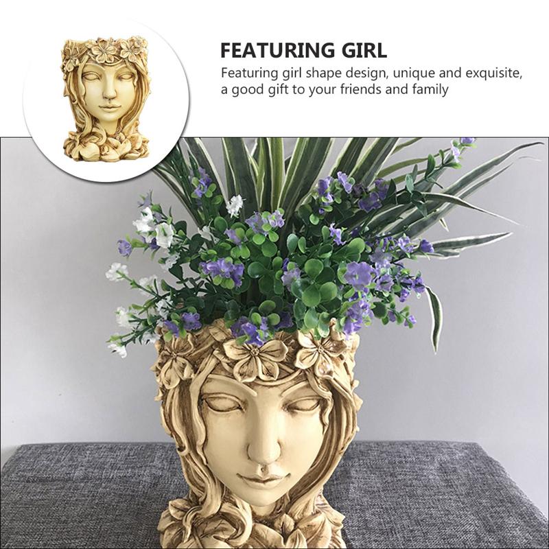 Meisje Succulente Planter Meisje Bloempot Succulente Bloempot Tuin Planter Hars Godin Bloem Vaas Home Decoratie Bloempot