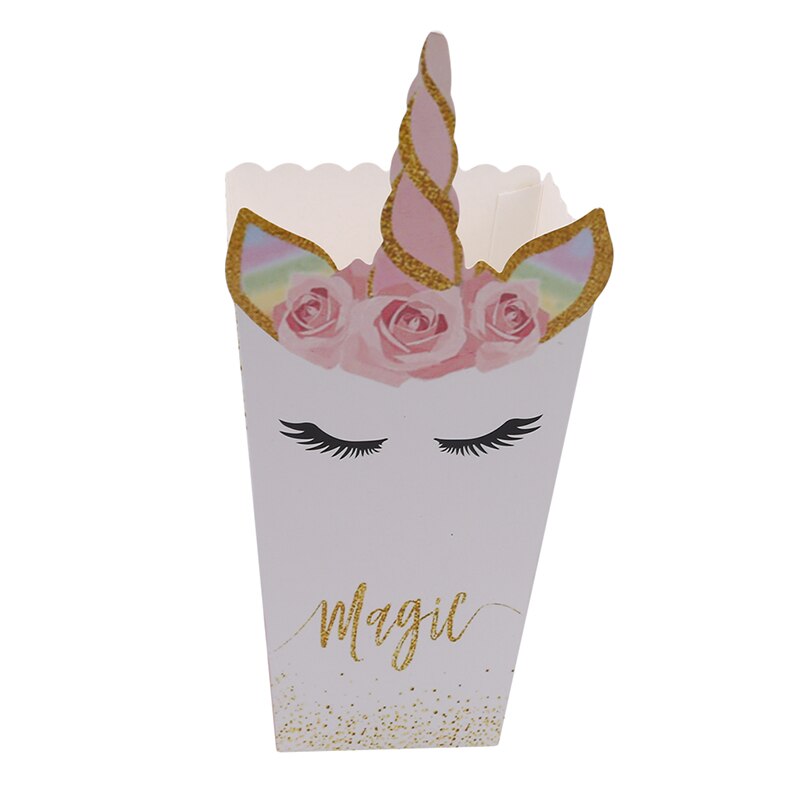 12 Pcs/set Unicorn Cute Popcorn Box Party Supply Case Box Favor Accessory Kids Birthday Wedding Party Supplies: 769094