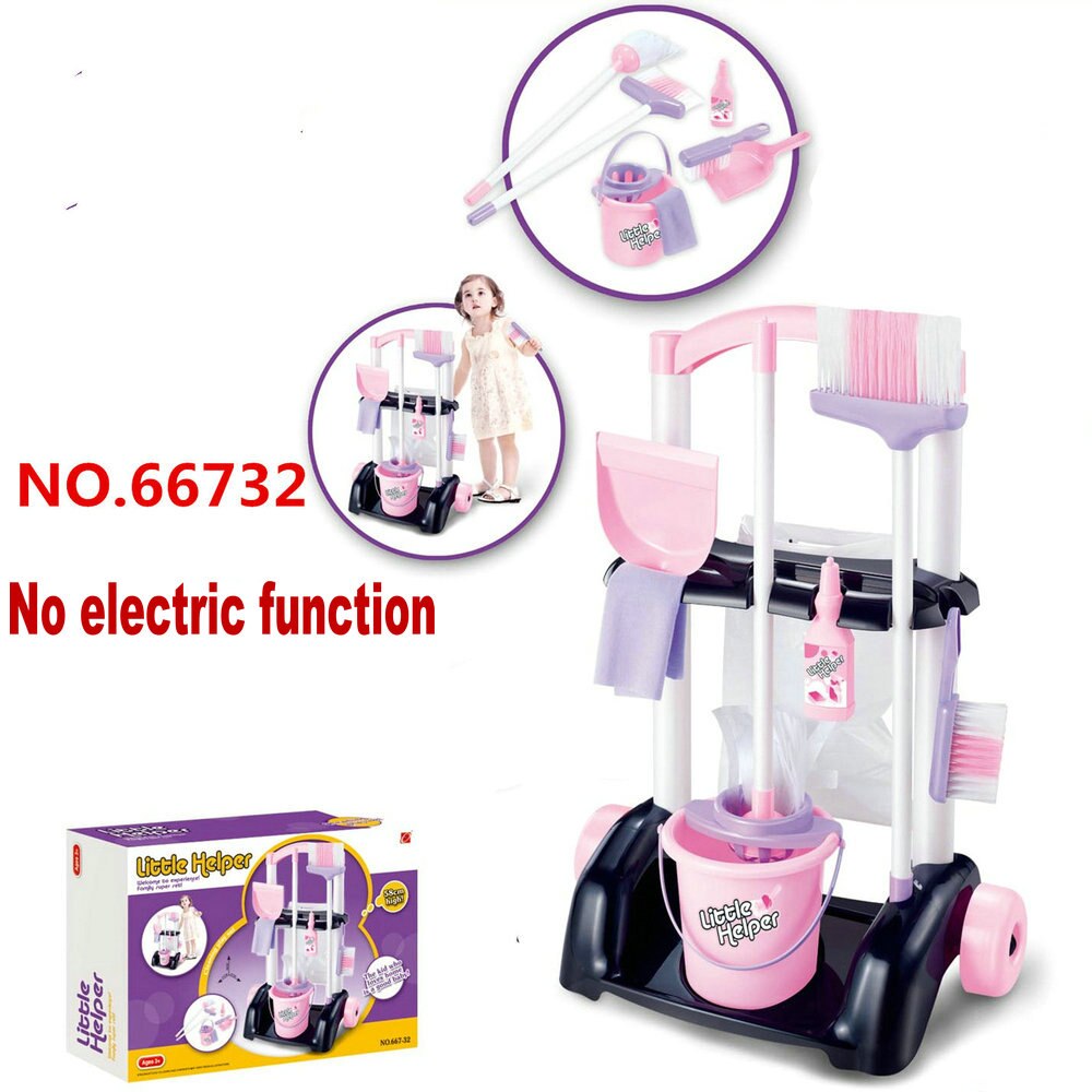 Juguetes de limpieza de suelo para niños, Cubo de trapeador, escoba, aspiradora, juguetes para juego de imitación, para niñas de 3 a 6 años, 53cm: 66732 bucket