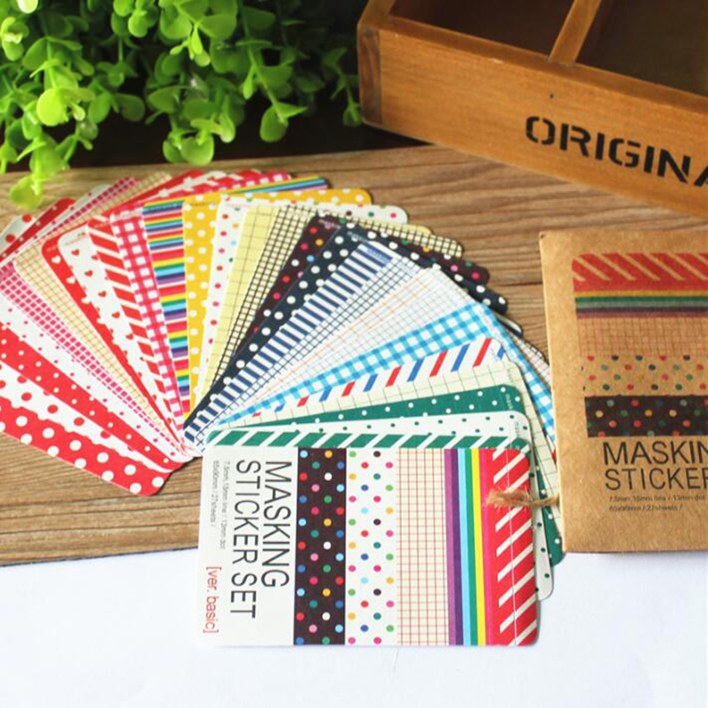27Pcs/lot Masking Tape Craft Stickers Scrapbooking Decorative Labelling Art Adhesives Students Kawaii Stationery Office Supplies