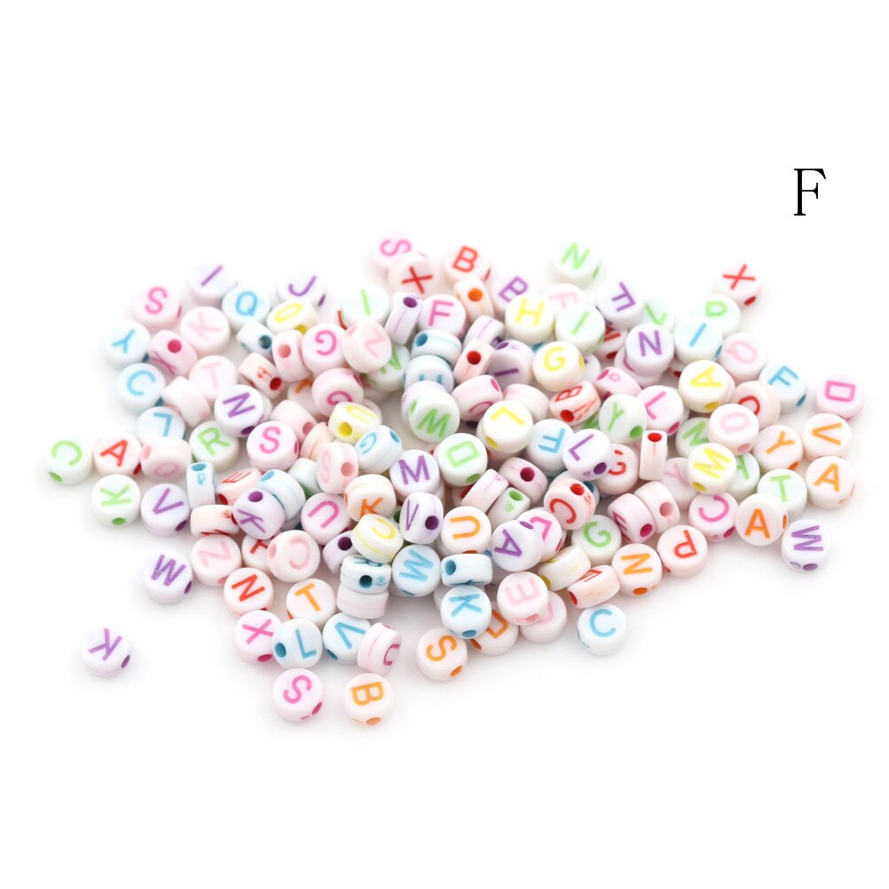 100pcs Alphabet Beads Acrylic Bead Letters DIY Letter Beads For Kids Educational Equipment: F