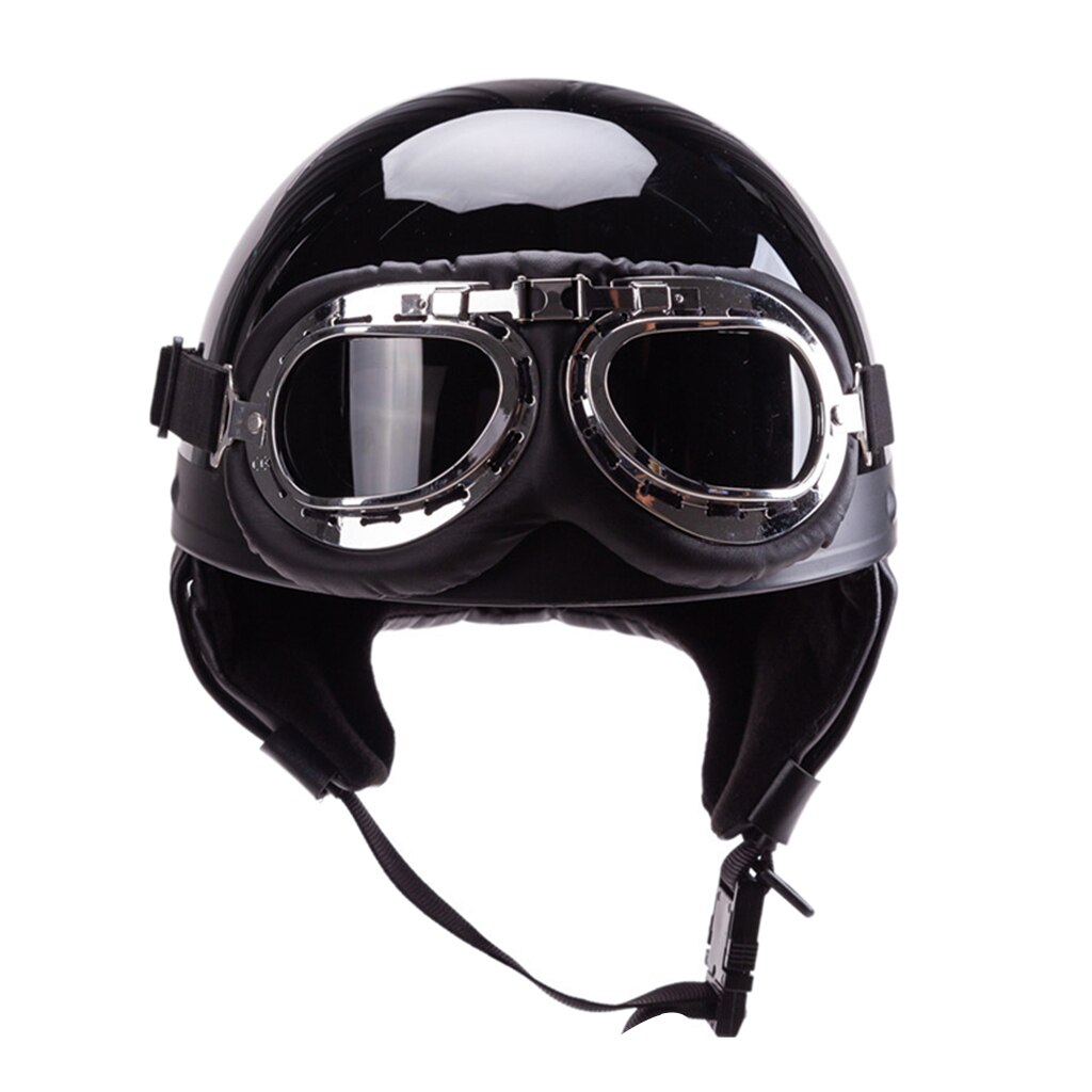 Duitse Stijl Motorfiets Helm W/Bril Voor Cruiser Scooter Touring Biker