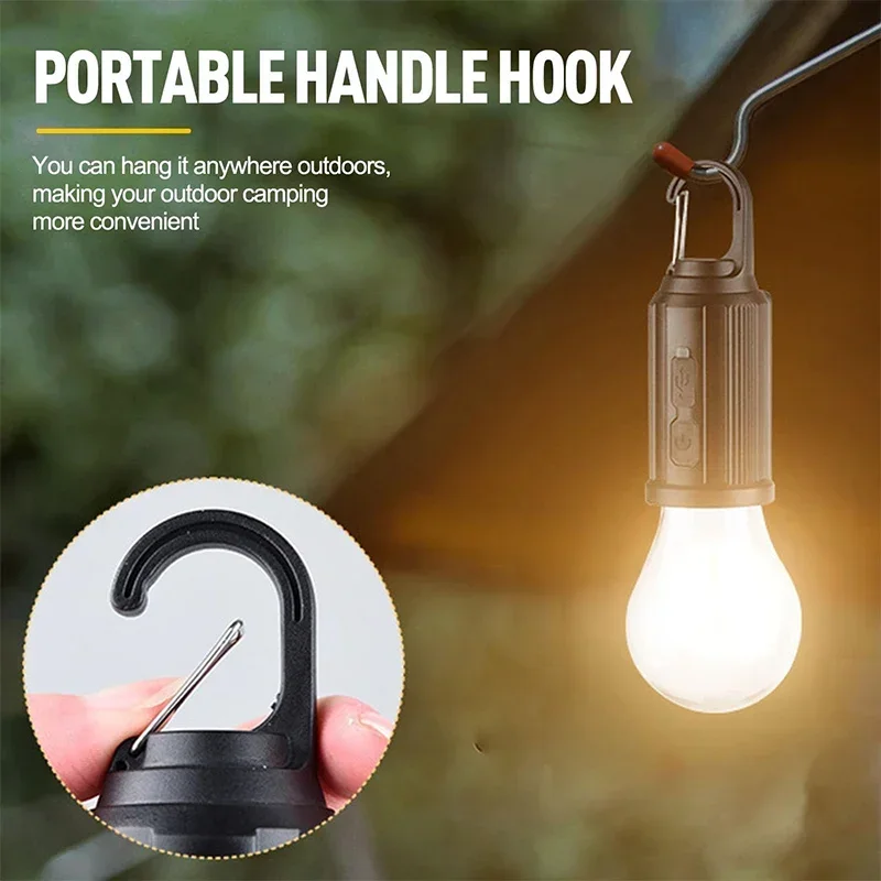 Bombillas de lámpara LED con energía Solar para exteriores, luz de Camping con carga USB, luces nocturnas portátiles, linterna impermeable, elementos esenciales para pesca