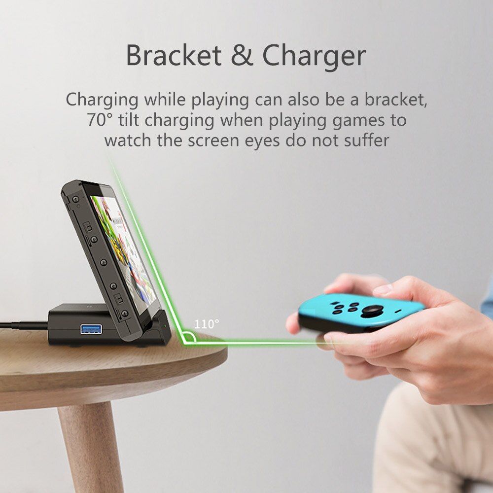 Bärbar switch dockningsstation hdmi 4k tv adapter switch laddning bas typ-c laddare för switch spelkonsol telefon