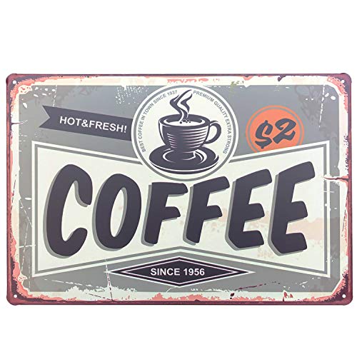 Funny Coffee Signs, Coffee Menu Know Your Coffee Vintage Retro Metal Coffee Signs Home Decor Metal Painting Tin Sign Wall: Black Yellow
