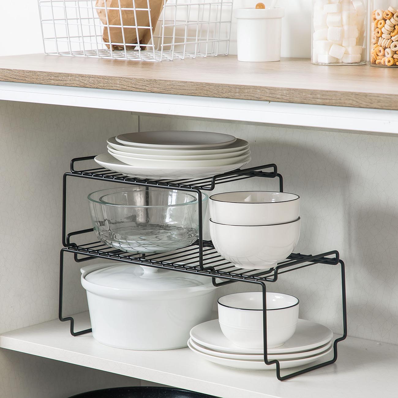 OTHERHOUSE Kitchen Storage Rack Closet Shelf Dish Drying Rack Spice Jars Seasoning Bottles Holder Shelves Kitchen Organizer