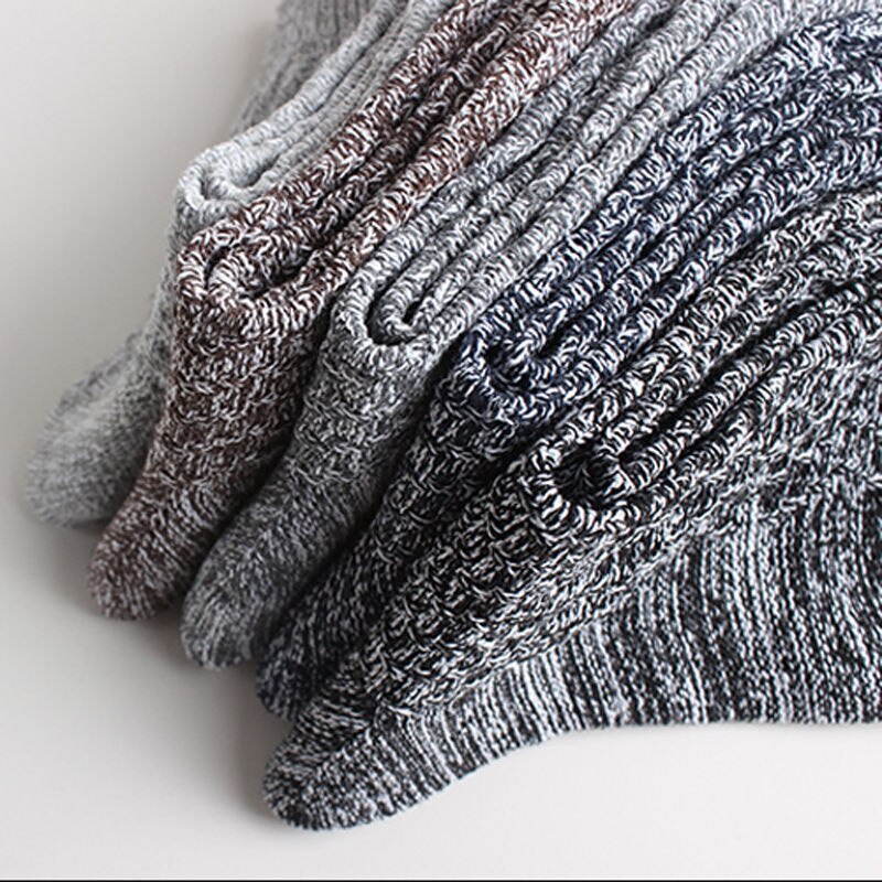 1 par 5 farver vintervarm vintage mænd strik hæklet bomuld bløde tykke sokker termisk crew cashmere stil