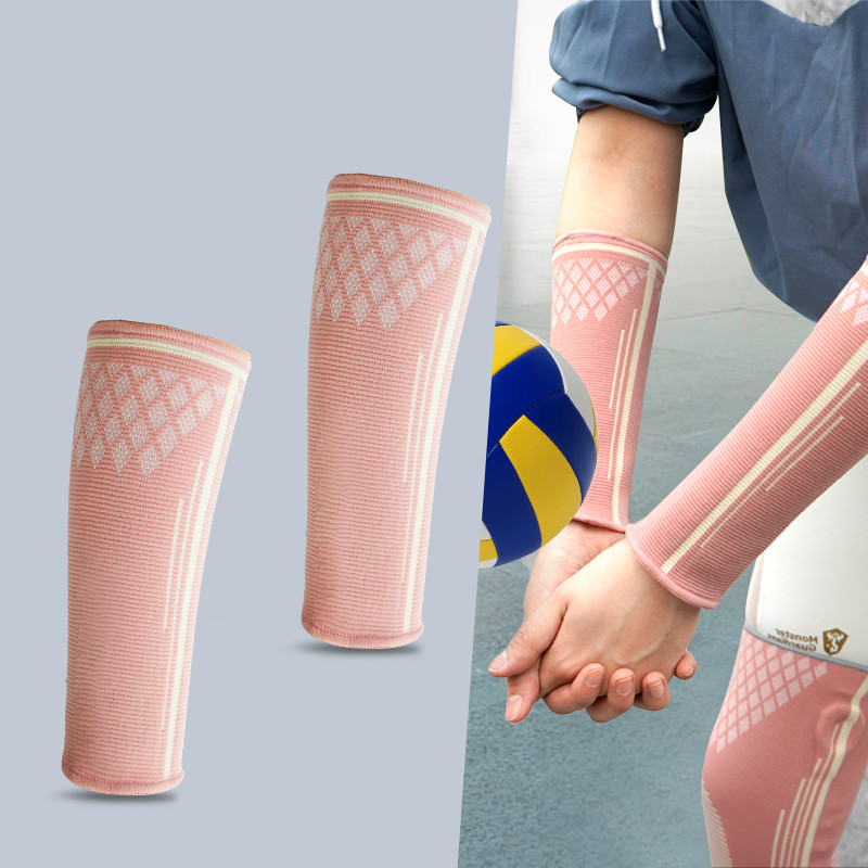 1Pair Pink Forearm Guard Sports Hands Arm Compression Sleeve Anti Cut Arm Cover Pads Warmer UV-Protection for Volleyball Cycling