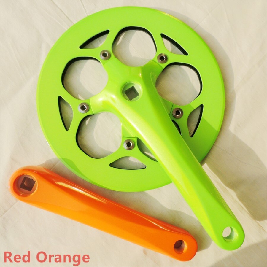 Prowheel Hao Meng 48 tooth 170mm variable speed folding bicycle sprocket wheel aluminum alloy 110BCD square hole: Orange green