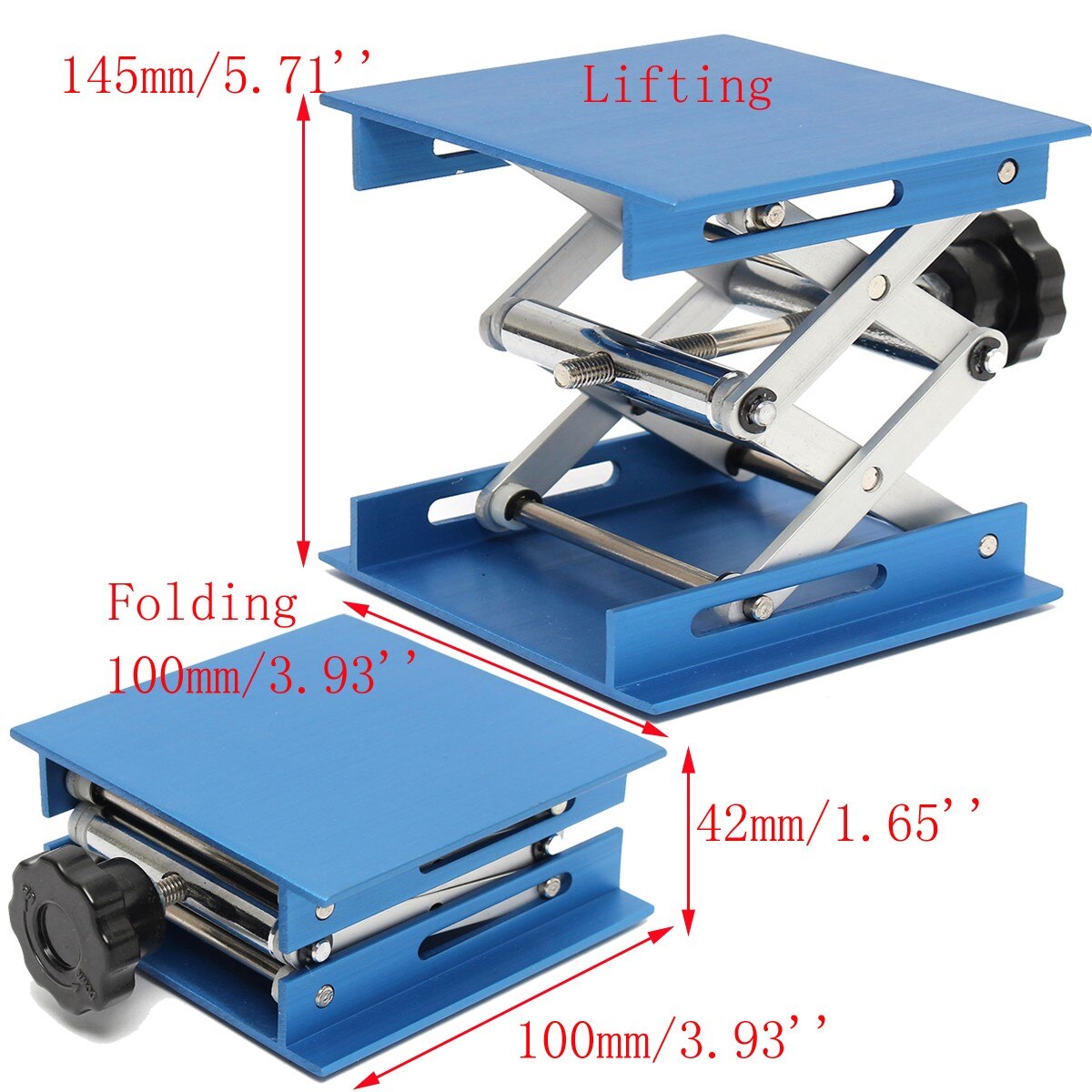 100X100mm Chemistry Laboratory Lifting Platform Adjustable Height University Lab Table Holder Lifter Aluminum Alloy Stand Rack