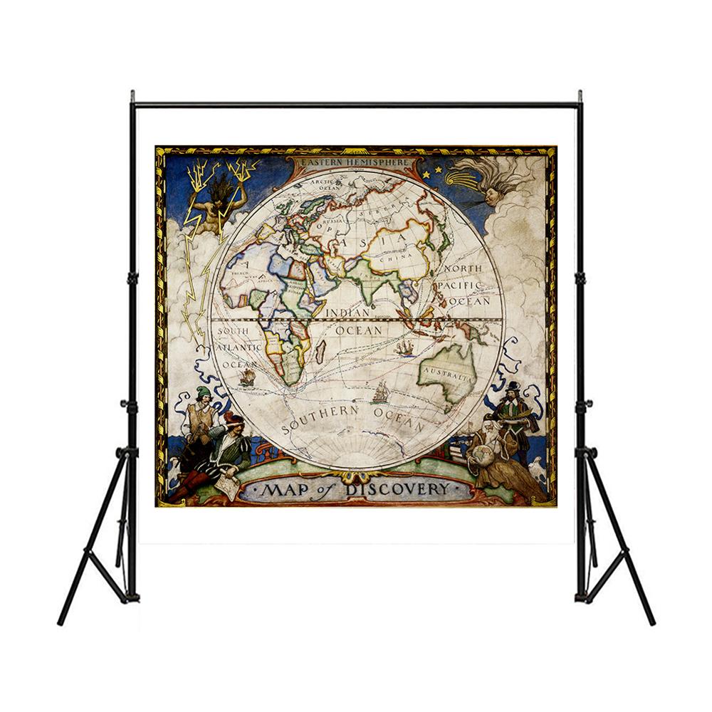 90X90Cm Antieke Decoratieve Kaart Middeleeuwse Stijl Non-woven Opvouwbare Wereldkaart 1:1 Wereldkaart Voor Trip en Reizen