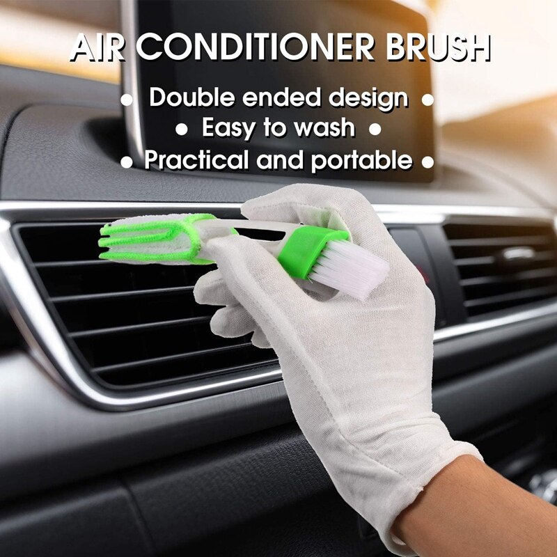 Juego de cepillos para detalles de coche, Kit de limpieza de Interior de coche para lavado de ruedas, salpicadero, herramienta de detalles de ventilación de aire, 11 piezas