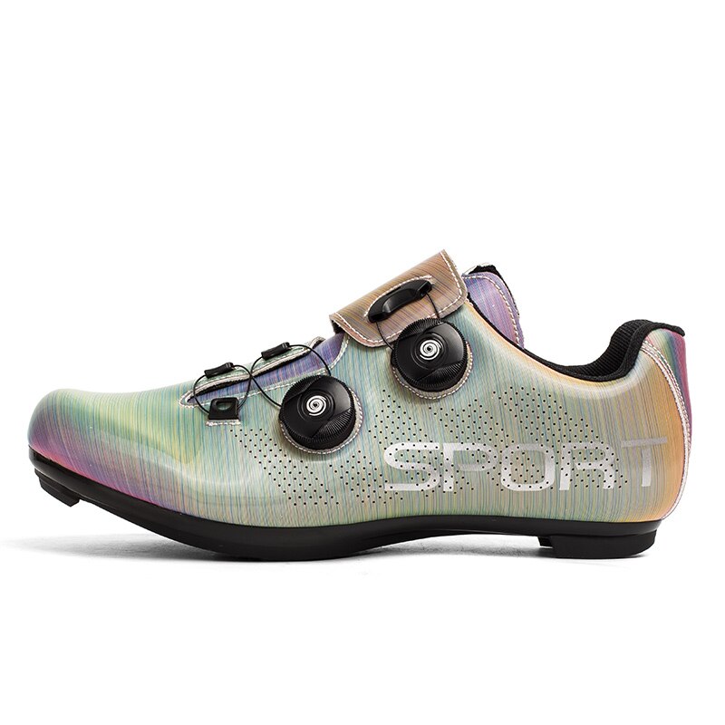 Unisex sports road bike shoes women's outdoor mountain bike sneakers men's non-slip rotary button sports bike shoes