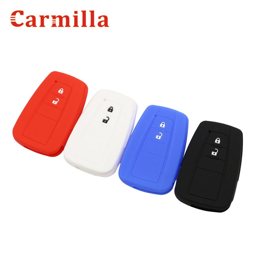 Carmilla Silicone Car Key Fob Cover Case for Toyota CHR C-HR Camry Prius Prado - 2 3 Buttons Remote Keyless
