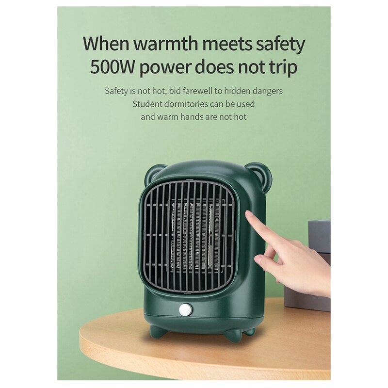 Mini radiateur électrique silencieux à prise ue, petit format, chauffage rapide de l&#39;air, pour la maison, le dortoir ou le bureau