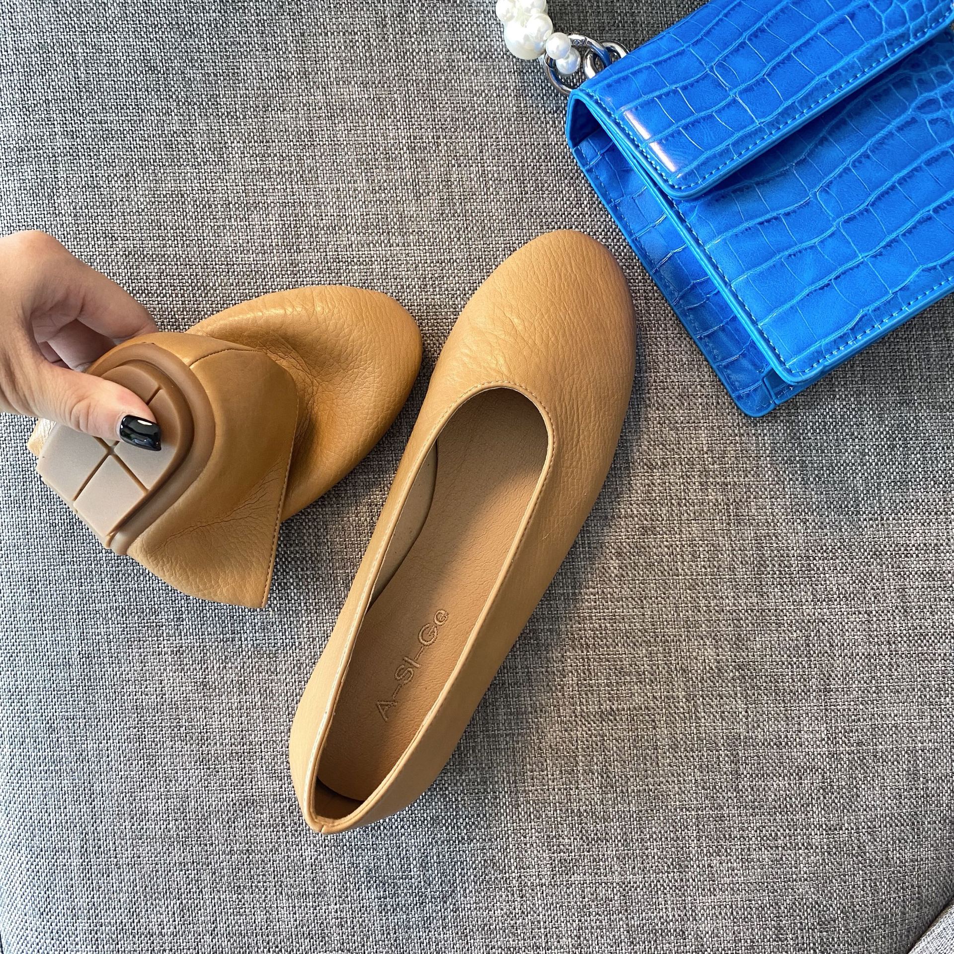 Koreaanse schoenen, casual damessneakers, zachte vierkante neus, all-match instappers, herfstschoenen, dames oma instappers, herfstjurk