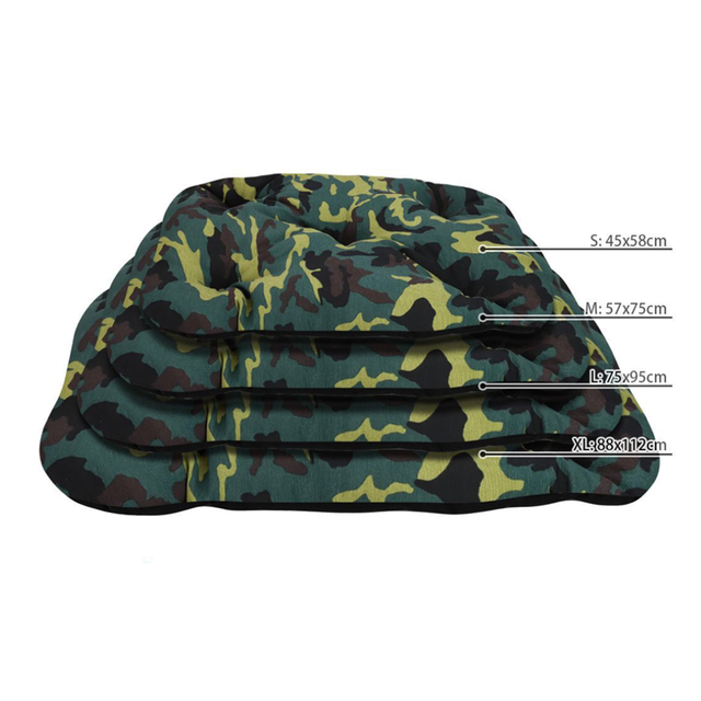 MASCOTALANDIA Cama para perros y gatos camuflaje ovalada Colchoneta para perro y gato para casa Colchón suave y cálido Esterilla transpirable para mascotas Fondo impermeable y antideslizante Cojín calida cómoda: VERDE / S
