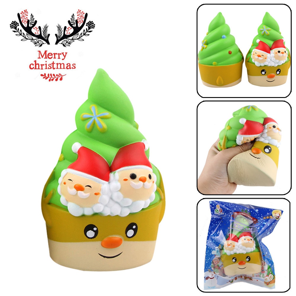 Toy Squishies Adorable Christmas Ice Cream Slow Rising Squeeze Stress Relief Toys CCY