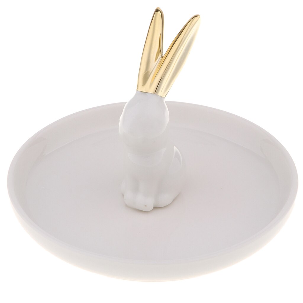 Ceramic Jewelry Dish for Engagement Wedding Rings Display Jewelry Tray Décor: Dish Rabbit
