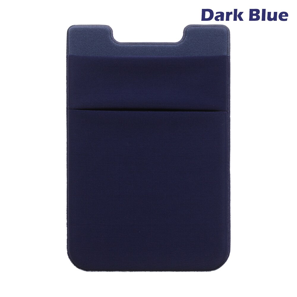 Adhesive Sticker Phone Pocket Cell Phone Stick On Card Wallet Stretchy Credit Cards ID Card Holder Pouch Sleeve: dark blue