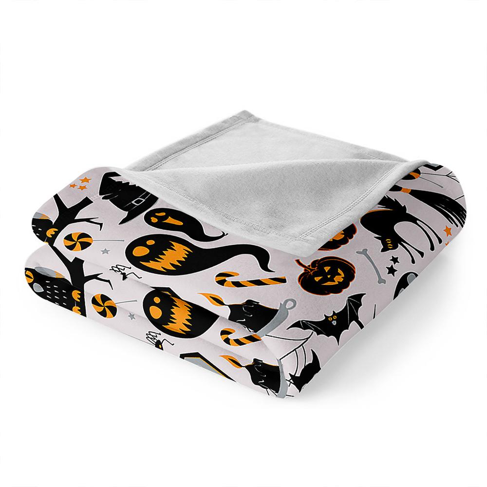 ONGLYP Halloween élément couverture chaude douce en peluche couverture jette pour canapé lit canapé décor à la maison couvertures confortable flanelle couvre-lit