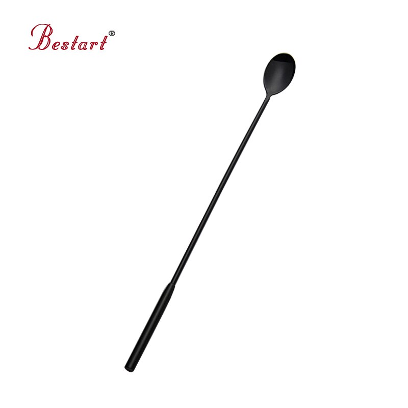 1 stk/sett kjøkken spisestue bar vintage stil visper skjeer gull cocktail 304 rustfritt stål 12 tommer blande cocktail shaker skjeer: Svart