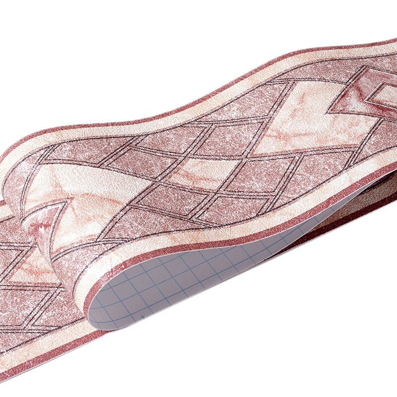 PVC Self-Adhesive Wallpaper Borders Waistline Geometric Pattern Baseboard Living Room Bathroom Kitchen Tiles Stickers Black