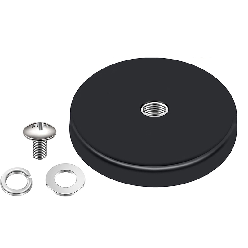 Gummibeschichteter Magnet, 22 Pfund, Magnetfuß mit M6-Gewindebolzen und Muttern, stärker Flaggen-Magnetfuß mit Werkzeug: 2M / Silber