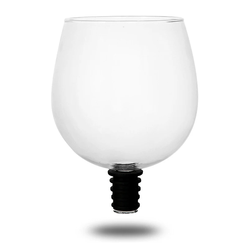 270/500 ml Weinflasche, Glasaufsatz, direkt aus der Flasche trinken, klare Schnapsglas-Tasse, Weindekanter mit Silikondichtung
