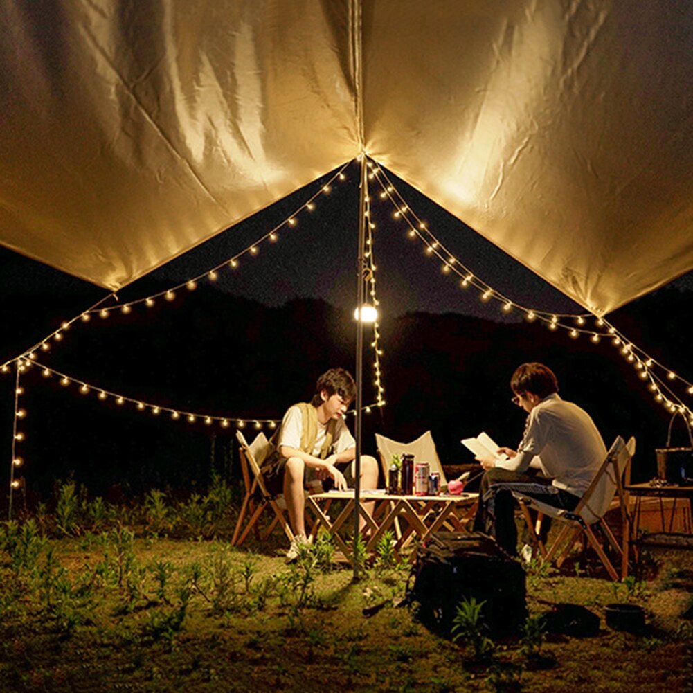 Tiras de luz LED redondas con cielo estrellado, bombillas redondas románticas para acampar, tienda de campaña, atmósfera, cadena de luz colgante para vacaciones, hogar y jardín al aire libre