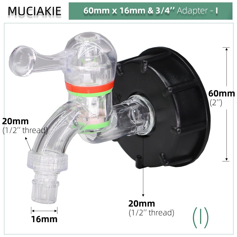 Tanque de agua IBC de 1/2 pulgadas: Ix1pc