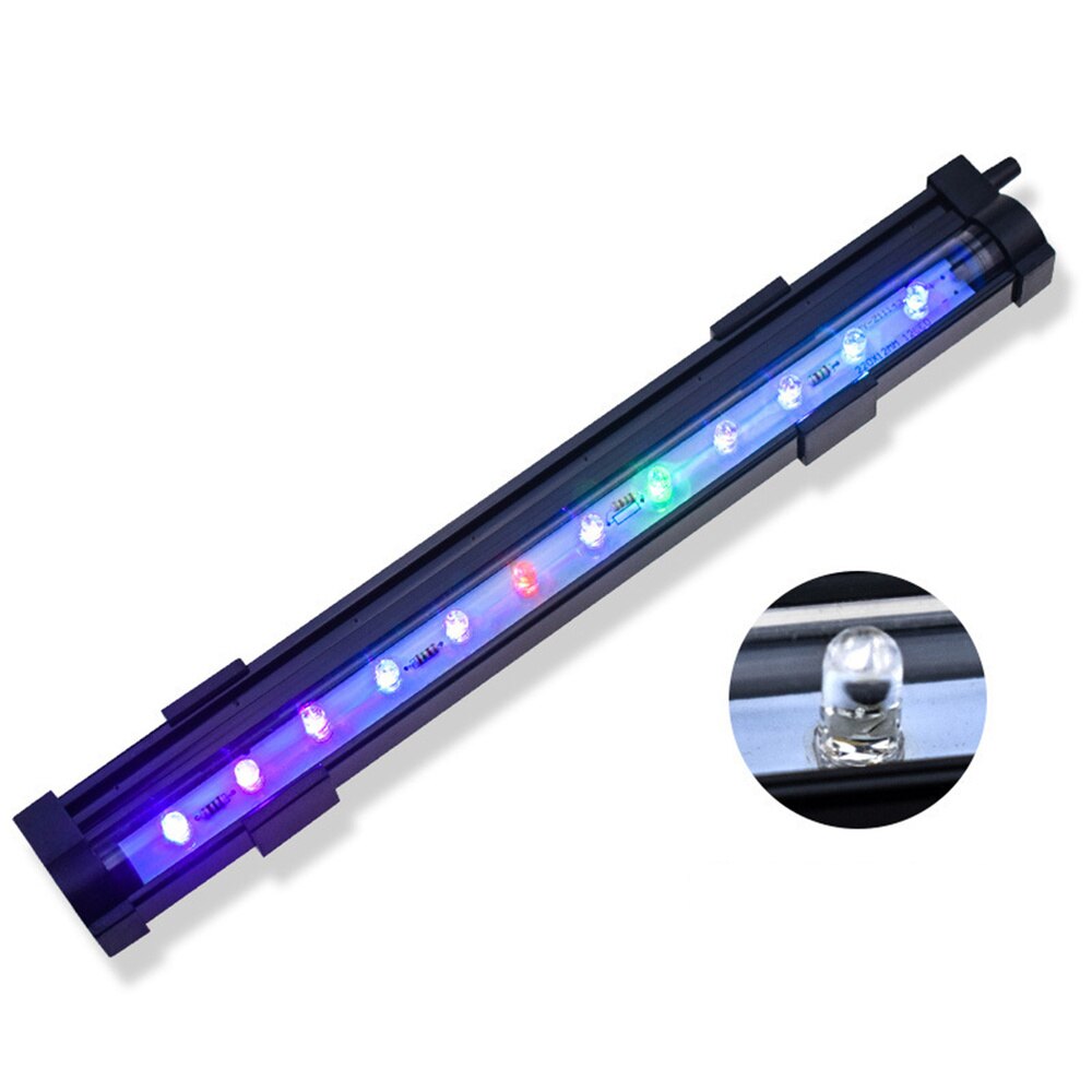Aquarium Color Changing Bubble Lamp LED Diving Lamp Fish Tank Lamp DB-15 with Plug Black