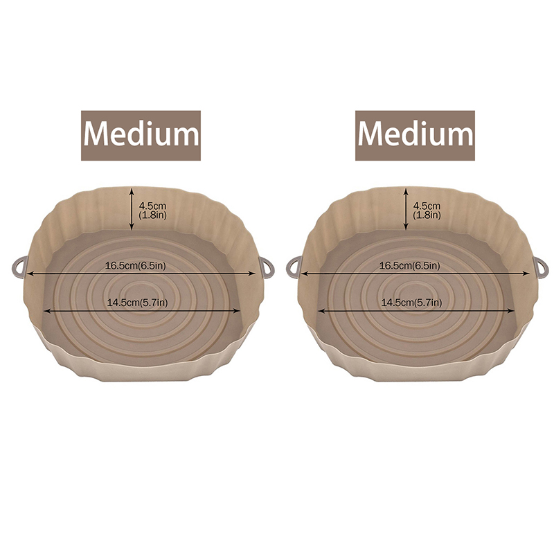 1/2/3PCS Herbruikbare Air Friteuse Siliconen Pot Oven Bakplaat Airfryer Siliconen Mand Pizza Gebakken kip Grill Pan Mat voor Keuken: WHITE