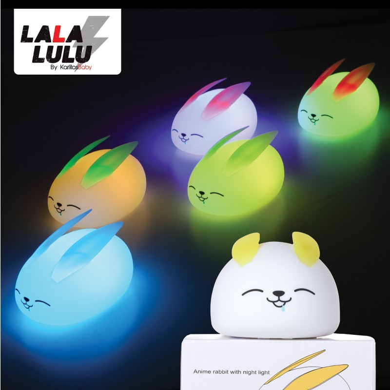 Lichtgevende Speelgoed Cartoon Konijn Led Kleur Veranderen Nachtlampje Projector Batterij Usb Nachtlampje Creatieve Verjaardag Speelgoed Voor Kinderen