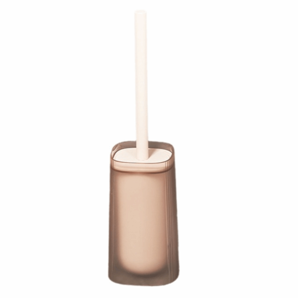 Praktisk toalettbørste med langt skaft i plast, ingen døde vinkler, toalettskrubber, avtakbart børstehode, toalettrengjøringsverktøy, toalett: Sjokolade