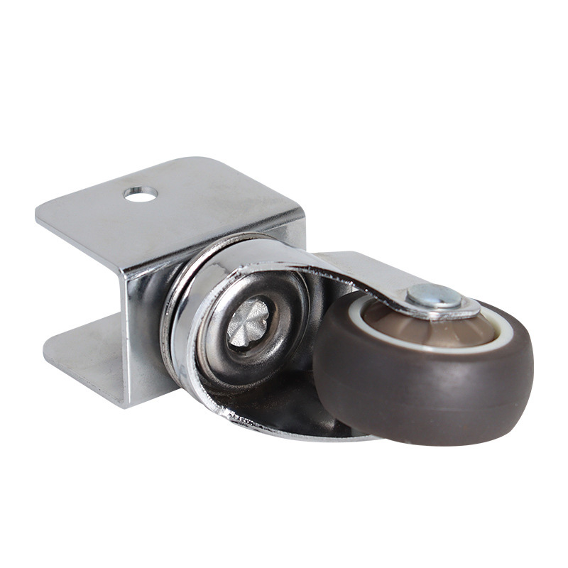 Furniture Crib Casters 1/1.5/2 Inches Soft Rubber Silent Wheels U-shaped Castor With Brake For Cabinet Clamp Replacement Rollers