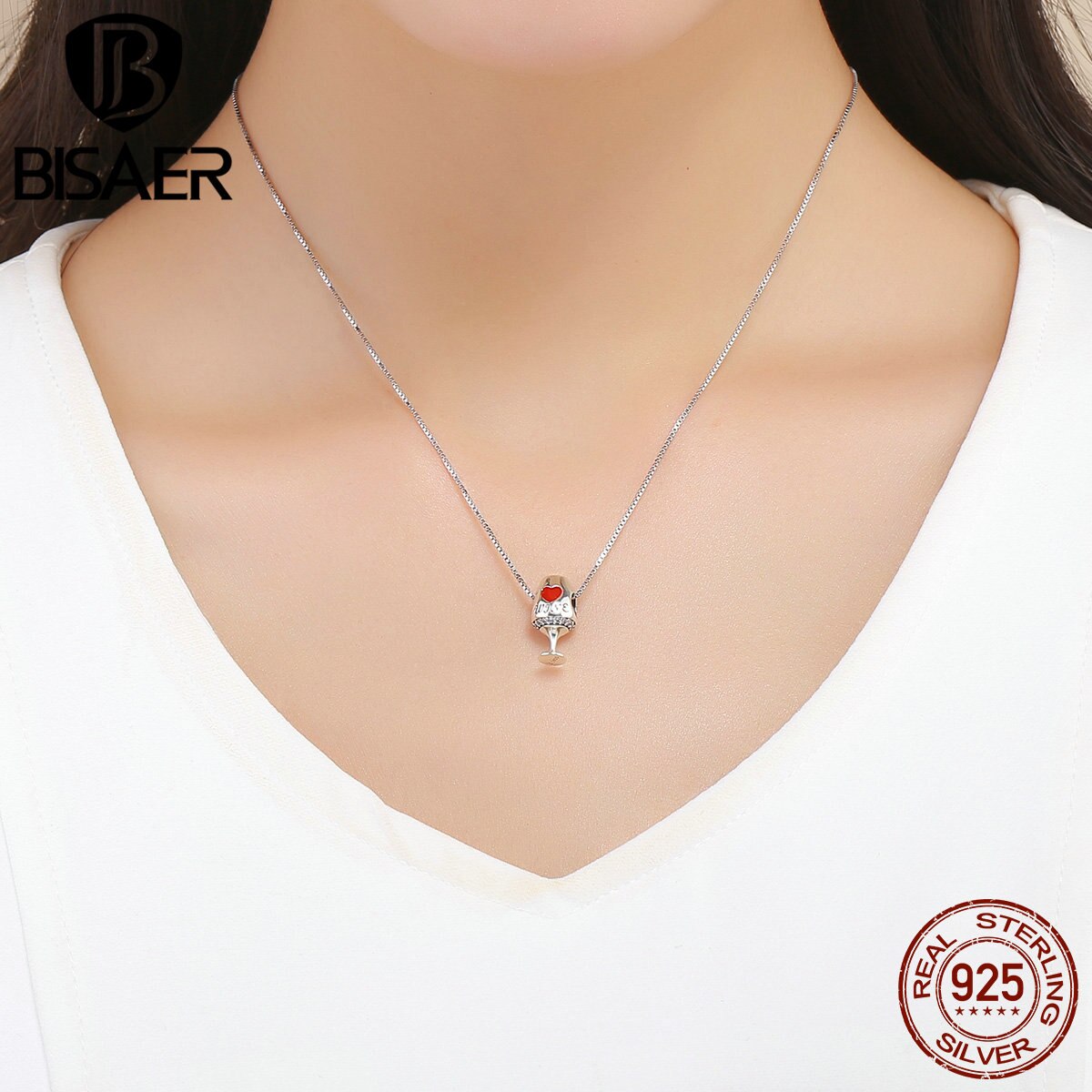 Echt 925 Sterling Silber Wein Tasse Charme Weinglas Winebowl Charme Perlen Fit für Frauen Armbänder & Armreifen Schmuck, Der ECC788