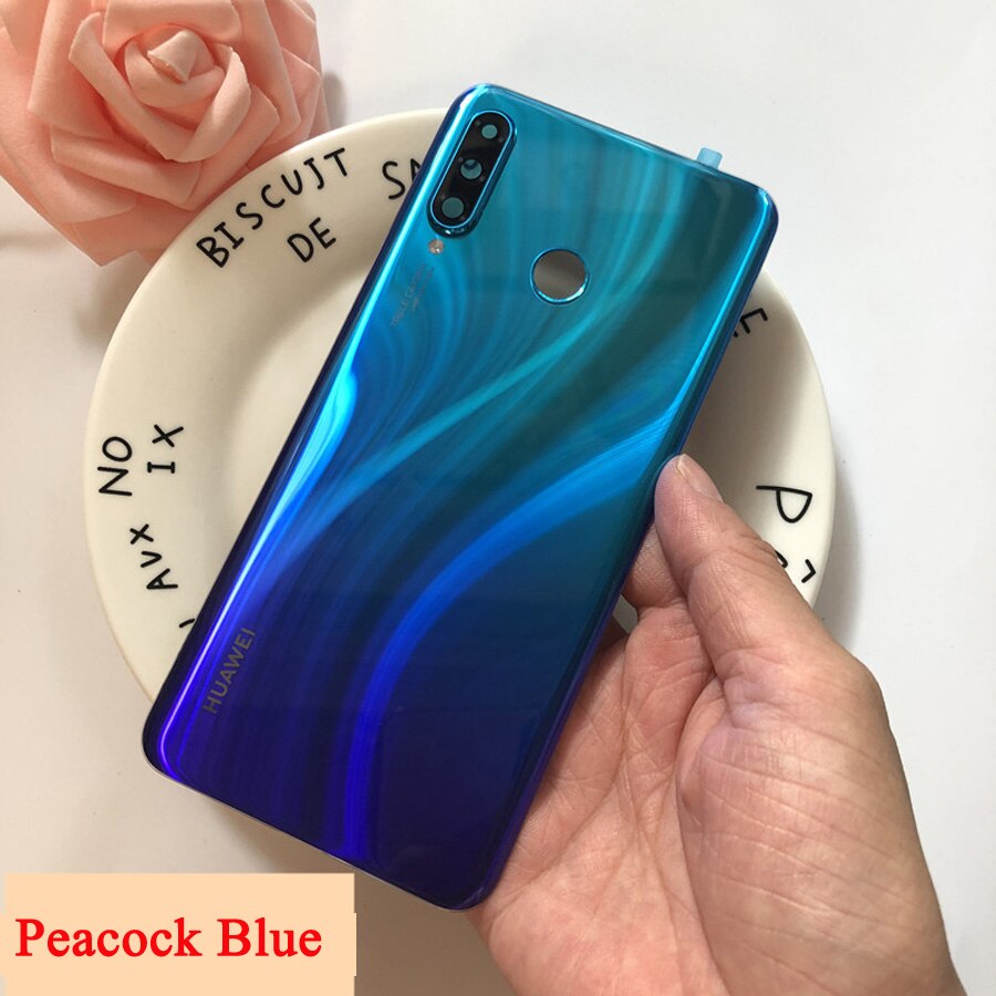 P30Lite Original Glass Rear Housing Cover For Huawei P30 lite Back Door Replacement Hard Battery Case Nova 4E + Adhesive Sticker