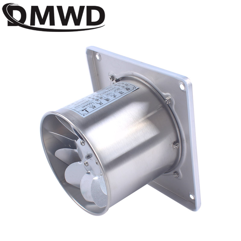 25W 4 Inch Kitchen Toilet Exhaust Fan Stainless Steel Louver Mini Window Exhaust Fan Air Ventilation Draft Blower Metal Pipe