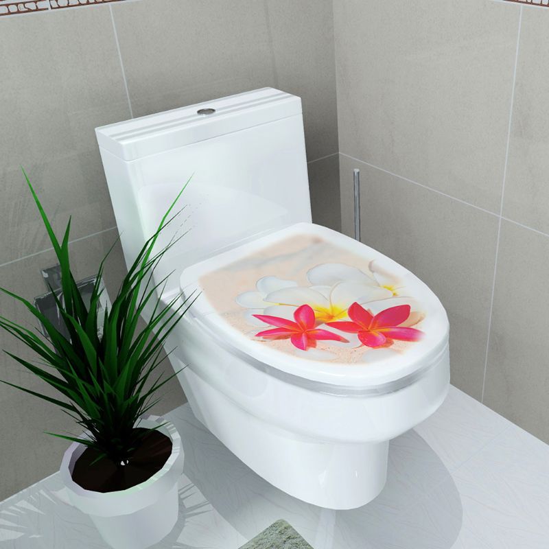 Enkelhed frisk stil toiletsæde væg klistermærke kunst badeværelse mærkater indretning pvc aftagelig boligindretning: 6