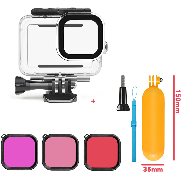 60M Waterproof Case For GoPro Hero 13 12 11 10 9 Underwater Diving Housing Cover for Go Pro Hero 9 10 11 12 13 Accessories: Blue color